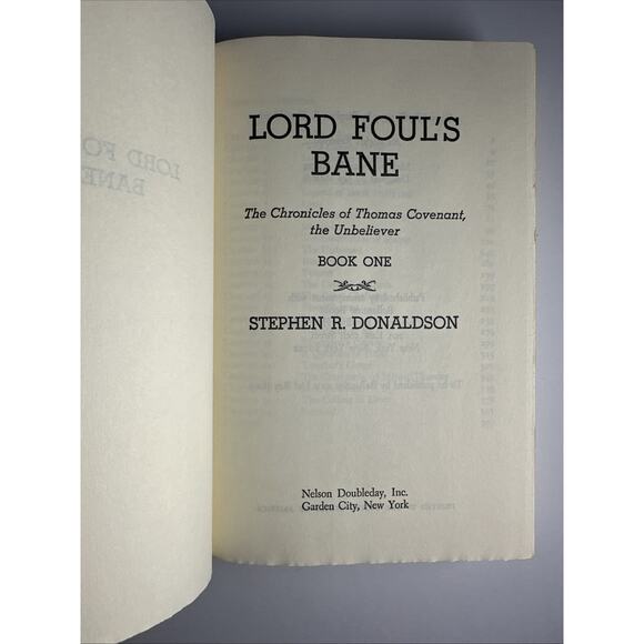 1ST EDITION/ Book Club Edition Stephen R. Donaldson LORD FOUL’S BANE - HCDJ - Picture 9 of 11